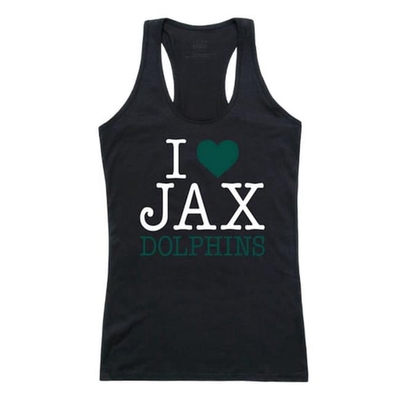 Jacksonville University Women Love Tank Top, Black & White - Large