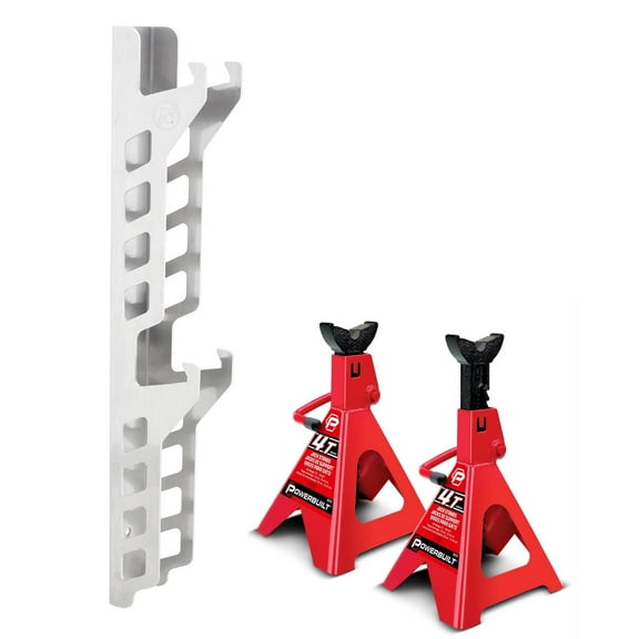 Jackstands, 4 Ton, 10 Position w/Wall Mount Storage Rack