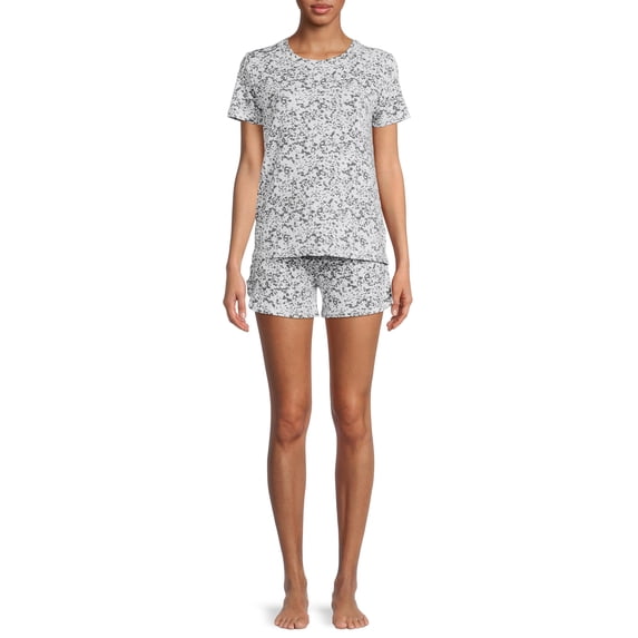 Jaclyn Crewneck T-Shirt and Boxers Sleep Set, 2-Piece