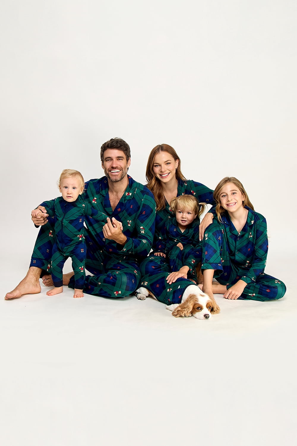 Jaclyn Baby Matching Family Pajamas Plaid Bear Print Union Suit, 1 Piece, Sizes 9M-18M