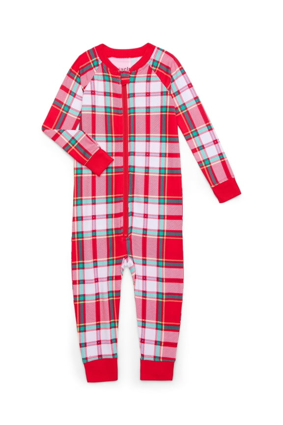 Infant Red AOP Plaid Family Sleep Holiday 2-Piece Pajama Set, Sizes 3M-18M