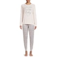 thumbnail image 1 of Jaclyn Intimates Long Sleeve Crew Neck Printed Pajamas (Women's or Women's Plus) 2 Piece Set, 1 of 5