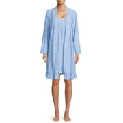 JACLYN INTIMATES Jaclyn Maternity Nursing Chemise with Lace Trim and Wrap Robe, 2-Piece