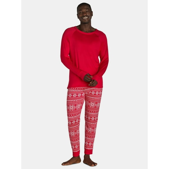 Jaclyn Men's Red Fair Isle Family Sleep Holiday Pajama Set, 2-Piece, Sizes S-XL