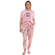 JACLYN INTIMATES Jaclyn Short Sleeve Crew Neck & Jogger Halloween Pajama Set