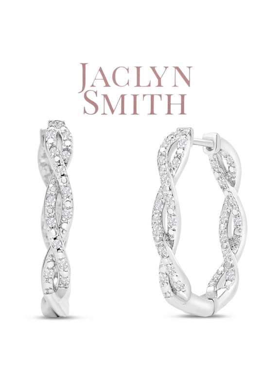 1/2 Carat Sparkling Created Diamond Infinity Hoop Earrings, 1 Inch