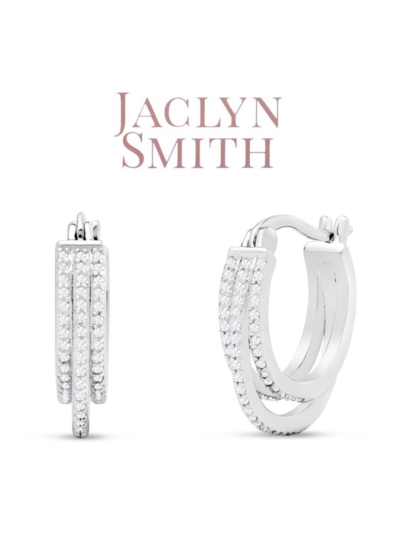 1/2 Carat Triple Sparkling Created Diamond Hoop Earrings