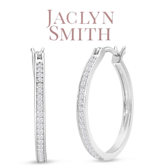 Jaclyn Smith 1/4 Carat Sparkling Created Diamond Hoop Earrings