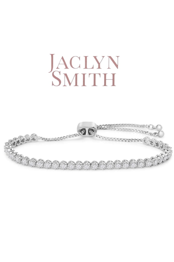 1 Carat Sparkling Created Diamond Adjustable Bolo Slide Tennis Bracelet