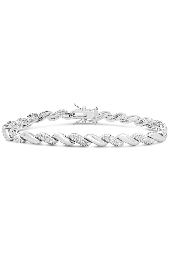 1 Carat Sparkling Moissanite San Marco Bracelet, 7 Inches