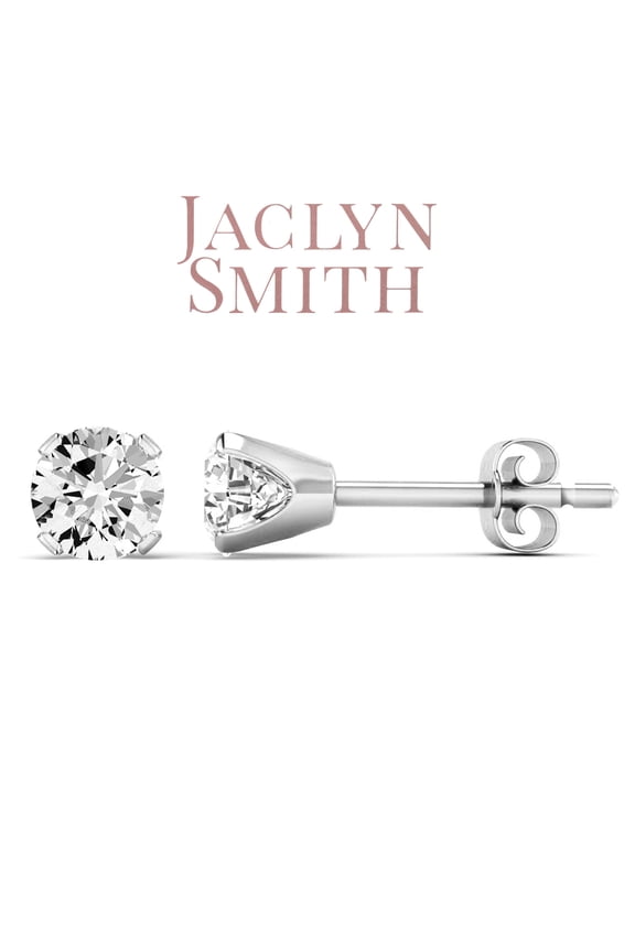2 Carat Moissanite Stud Earrings In White Gold