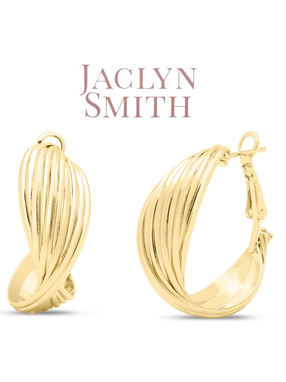 Curved Hoop Earrings In Gold