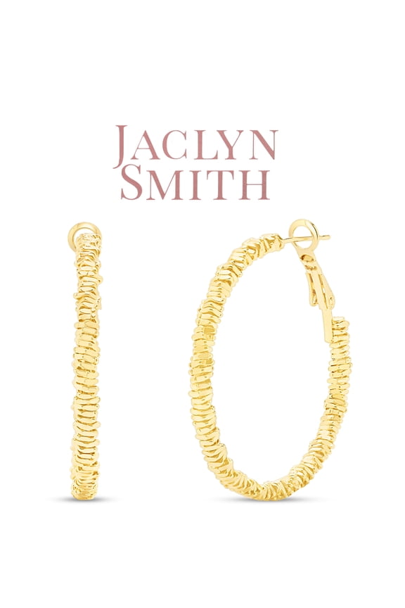 Decorated Hoop Earrings In Gold