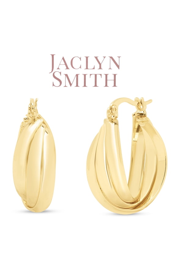 Retro Hoop Earrings In Gold