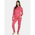 thumbnail image 1 of Jaclyn Women's Red Fair Isle Family Sleep Holiday Pajama Set, 2-Piece, Sizes S-3X, 1 of 3