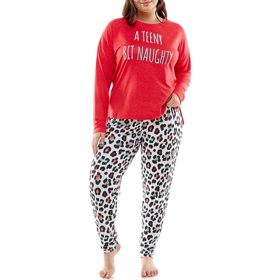 Jaclyn Women and Women's Plus Holiday Printed Long Sleeve Pajama Set