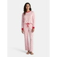 thumbnail image 1 of Jaclyn Women's Holiday Long Sleeve Sleep Top and Open Leg Pants Pajama Set, 2-Piece, Sizes S-XL, 1 of 4