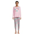 Jaclyn Women's Holiday Long Sleeve TShirt and Joggers Pajama Set, 2