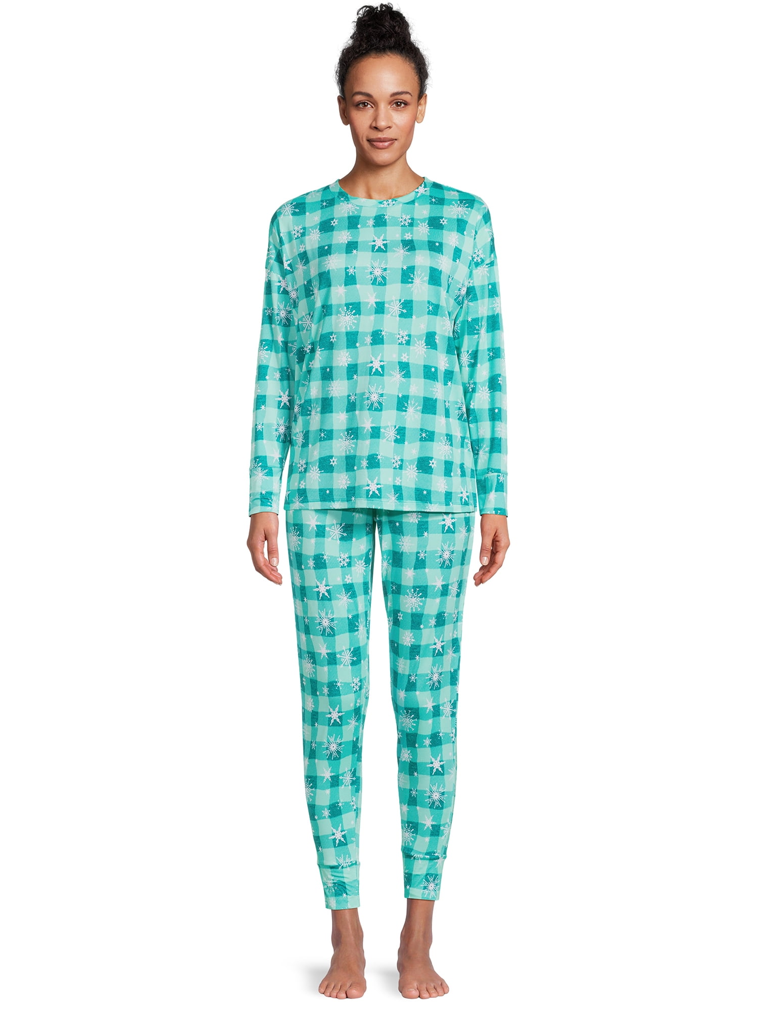 Jaclyn Women's Holiday Long Sleeve TShirt and Joggers Pajama Set, 2