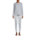 thumbnail image 1 of Jaclyn Women's Long Sleeve Waffle Top and Jogger Sleep Set, 2-Piece, 1 of 5