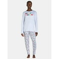 thumbnail image 1 of Jaclyn Women's Print Holiday Sleep Tee and Jogger Pants Pajama Set, 2-Piece, Size S-3X, 1 of 5