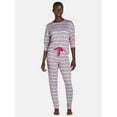 thumbnail image 1 of Jaclyn Women's Print Holiday Sleep Tee and Jogger Pants Pajama Set, 2-Piece, Size S-3X, 1 of 5