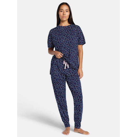 Jaclyn Women's Valentine's Day Sleep Tee and Jogger Pants Pajama Set, 2-Piece, Sizes S-XL