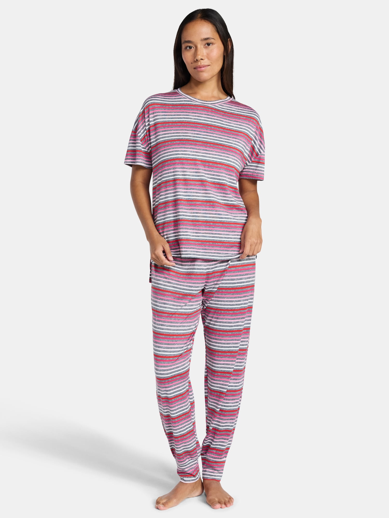 Jaclyn Women's Valentine's Day Sleep Tee and Jogger Pants Pajama Set, 2-Piece, Sizes S-XL