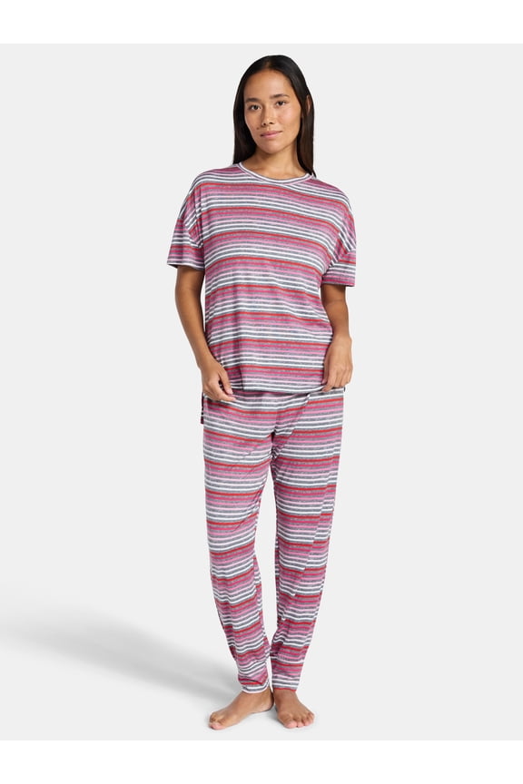 Women's Valentine's Day Sleep Tee and Jogger Pants Pajama Set, 2-Piece, Sizes S-XL