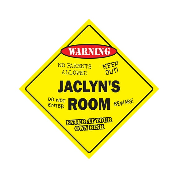 Jaclyn's Room Sign Crossing Zone Xing | Indoor/Outdoor | 14" Tall kids bedroom decor door children's name boy girl