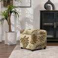 thumbnail image 1 of Jacob 18" Storage Cube Ottoman Tan Floral, 1 of 4