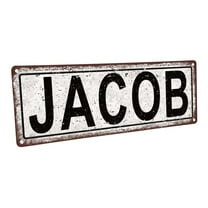 Jacob 4"x12" Metal Sign, Wall Décor for Kids Room and Nursery