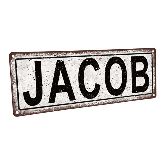 Jacob 4"x12" Metal Sign, Wall Décor for Kids Room and Nursery