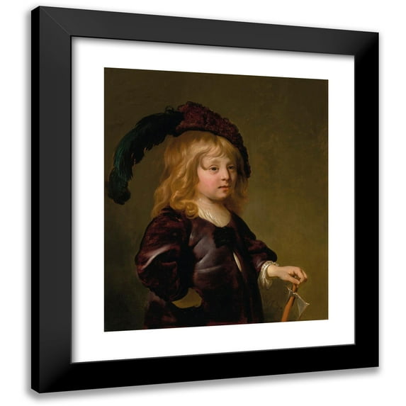 Jacob Adriaensz Backer 12x14 Black Modern Framed Museum Art Print Titled - Portrait of a Boy