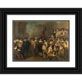 thumbnail image 1 of Jacob Adriaensz Backer 14x11 Black Ornate Wood Framed Double Matted Museum Art Print Titled: Officers and Other Civic Guardsmen of the V District in Amsterdam Under the Command of Capta, 1 of 5