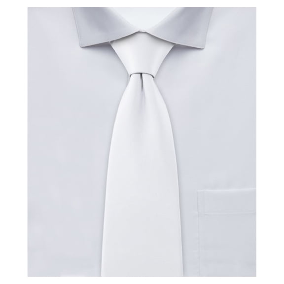 Jacob Alexander 11 inch Young Boys' Ties - Pre-Tied Clip-On Neckties for Kids Formal Wedding Graduation School Uniforms - White