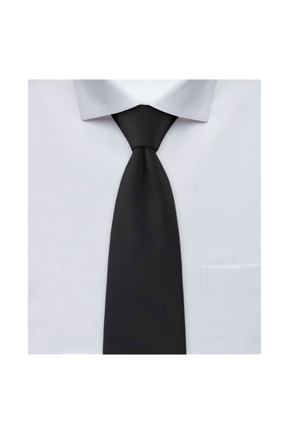 14 inch Boys Ties - Clip On Neckties for Kids Formal Wedding Graduation School Uniforms - Black