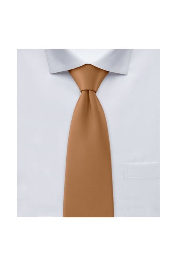 14 inch Boys Ties - Pre-Tied Clip-On Neckties for Kids Formal Wedding Graduation School Uniforms - Copper Sundial
