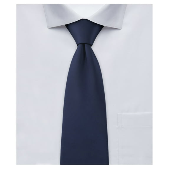 Jacob Alexander Boy's 14" Solid Color Pre-Tied Clip-On Neck Tie for Kids Formal Wedding Graduation School Uniforms - Navy Blue