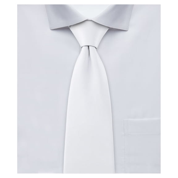 Jacob Alexander Boy's First Holy Communion 14" Pretied Solid Zipper Tie - White