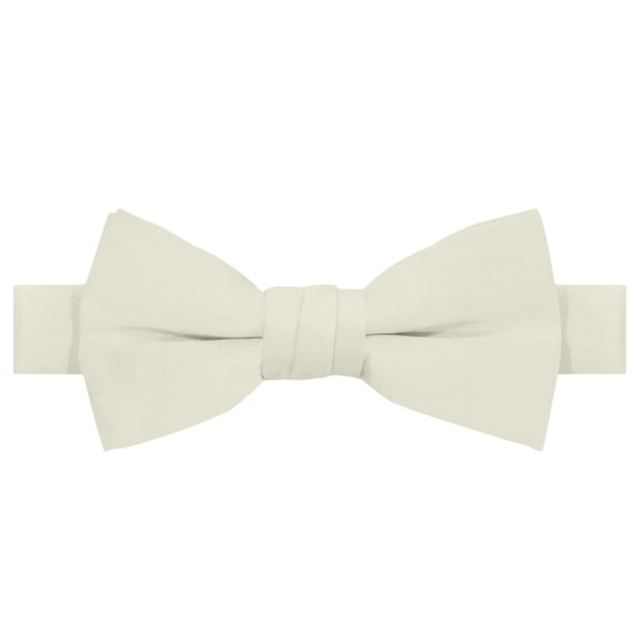Jacob Alexander Boy's Kids Pretied Banded Adjustable Solid Color Bowtie - Cream