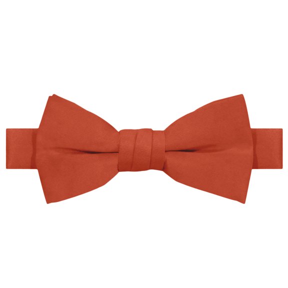 Jacob Alexander Boy's Kids Pretied Banded Adjustable Solid Color Bowtie - Rust