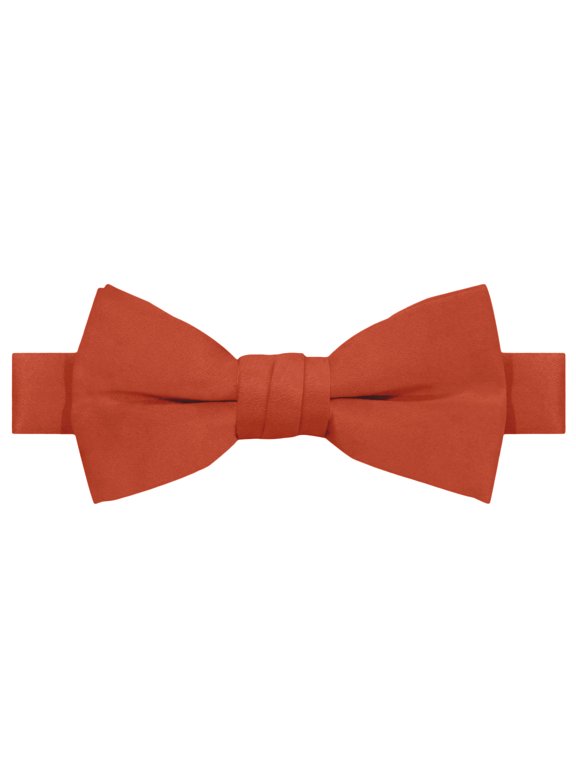 Boy's Kids Pretied Banded Adjustable Solid Color Bowtie - Rust