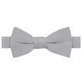 thumbnail image 1 of Jacob Alexander Boy's Kids Pretied Banded Adjustable Solid Color Bowtie - Silver, 1 of 4