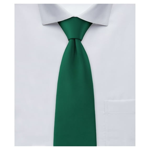 Jacob Alexander Men's Solid Color 2.75 inch Width Slim Neck Tie - Forest Green