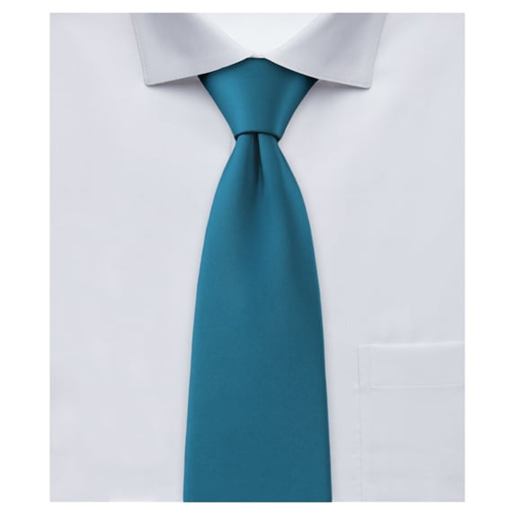 Jacob Alexander Boy's Regular Self Tie Prep Solid Color Necktie - Pacific Blue