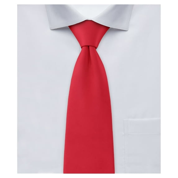 Jacob Alexander Men's Solid Color 2.75 inch Width Slim Neck Tie - Red
