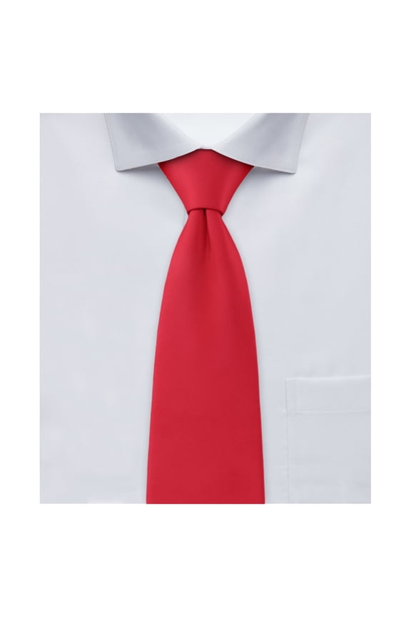 Men's Solid Color 2.75 inch Width Slim Neck Tie - Red
