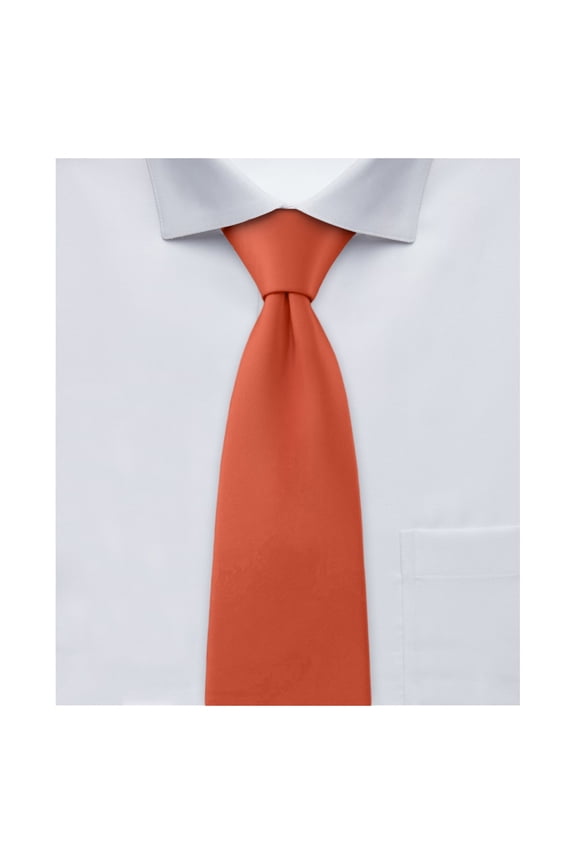Boy's Regular Self Tie Prep Solid Color Necktie - Rust