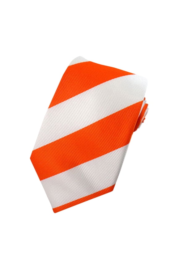 Boys' Prep 1-Inch College Stripe Woven Regular Self-Tie Neck Tie - Orange White